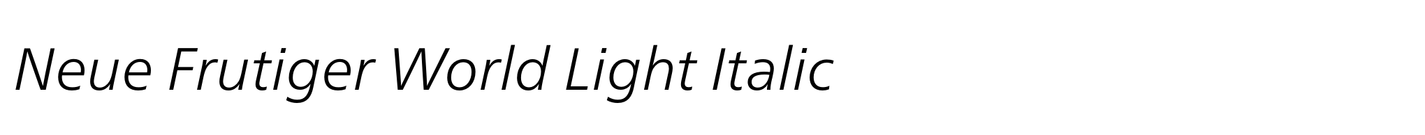 Neue Frutiger World Light Italic image